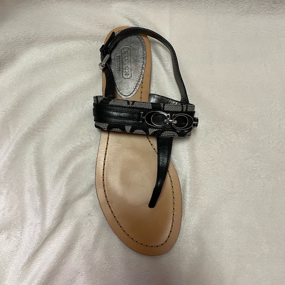 Coach Sandals Black and Tan Coach Hardware - Picture 7 of 9
